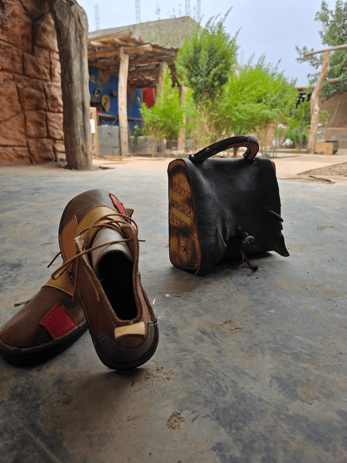 Traditional craftsmanship of handmade medieval leather boots